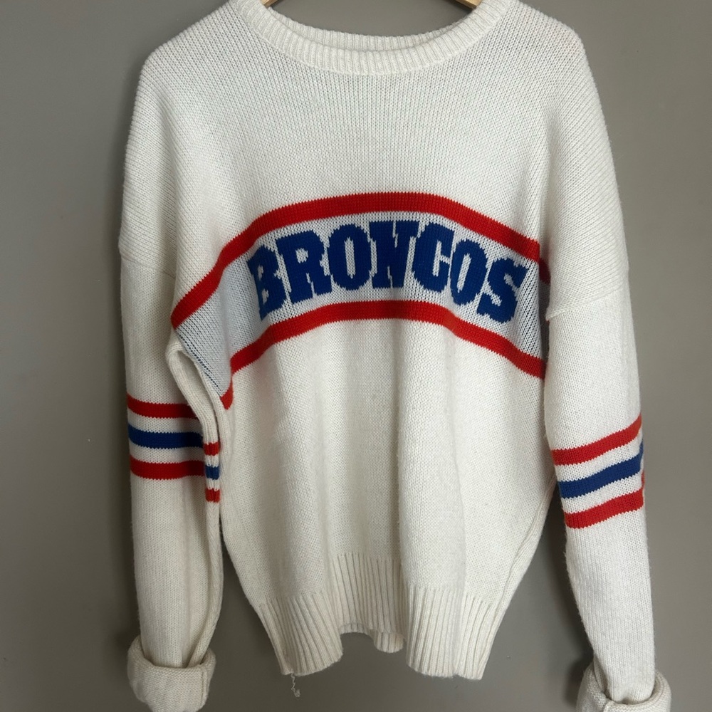 Vintage 80's Bronco's Knit Sweater- women's L - men's M